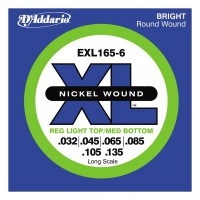 D'addario EXL165-6 Regular Light Top/Medium Bottom 32-135