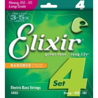 Elixir 14102 Nanoweb Heavy Nickel Plated Steel 50-105