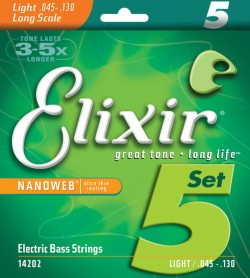 Elixir 14202 Light Nanoweb Nickel Plated Steel 45-130