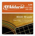 D'Addario EJ10 80/20 Bronze Extra Light 10-47